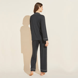 Eberjey Gisele Long PJ Set Charcoal / Sorbet Pink