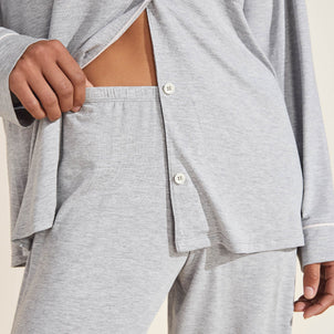 Eberjey Gisele Long PJ Set Heather Grey / Sorbet Pink