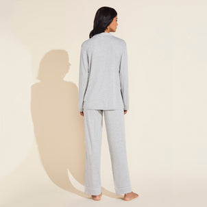 Eberjey Gisele Long PJ Set Heather Grey / Sorbet Pink