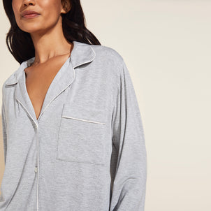 Eberjey Gisele Long PJ Set Heather Grey / Sorbet Pink