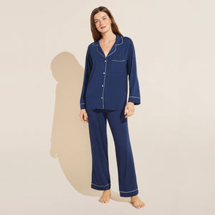 Eberjey Gisele Long PJ Set Navy / Ivory