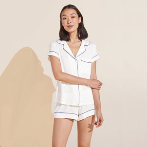Eberjey Gisele Short PJ Set Ivory / Navy