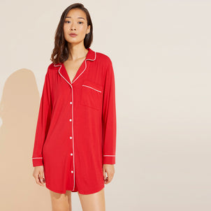 Eberjey Gisele Sleepshirt Haute Red / Bone