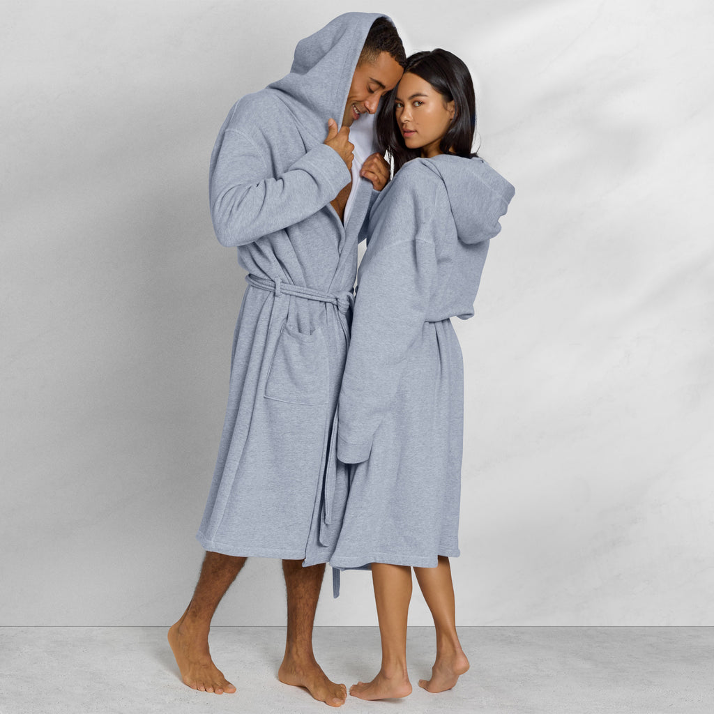 Cotton Towelling Blue Towelling Dressing Gown Jersey Knit Hooded Robes Kassatex Cotton Towelling Blue Towelling Dressing Gown Jersey Knit Hooded Robes Kassatex
