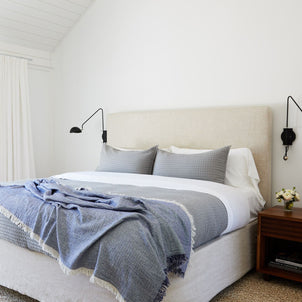 Brentwood Cotton-Wool Throw Indigo Blue