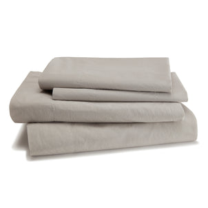 Lorimer Washed Percale Sheet Set Dolphin Grey|Twin