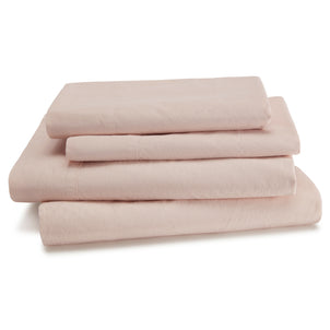 Lorimer Washed Percale Sheet Set Dusty Rose|Twin