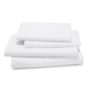 Lorimer Washed Percale Sheet Set White|Twin