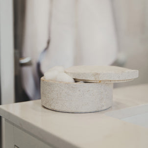 Limestone Bath Accessories Cotton Jar