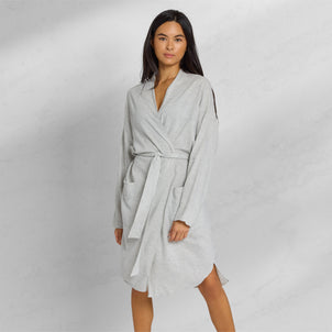Relaxed Flannel Robe Grey