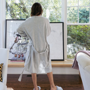Relaxed Flannel Robe Grey