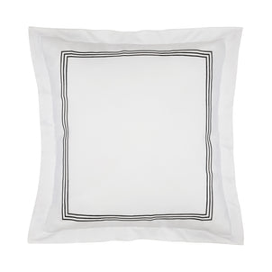 Strada Embroidered Percale Shams black|2 Euro Shams