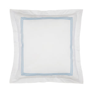 Strada Embroidered Percale Shams Blue (Strada)|2 Euro Shams