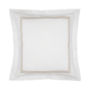 Strada Embroidered Percale Shams Mink (Strada)|2 Euro Shams