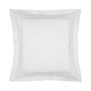 Strada Embroidered Percale Shams White|2 Euro Shams