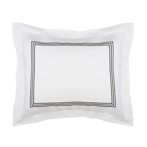 Strada Embroidered Percale Shams black|2 Standard Shams|Customizer