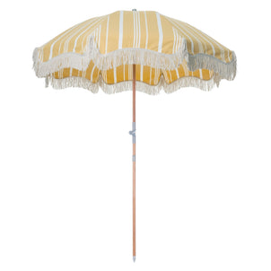 Business & Pleasure Co. The Premium Beach Umbrella - Lauren's Navy Stripe Vintage Yellow Stripe