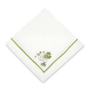 Art-chives Monkey and Mango Tree Napkin, Set of 4 Green