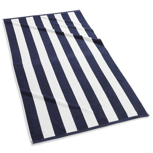 Cabana Stripe Beach Towels Navy (Cabana)