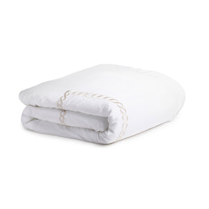 Catena Embroidered Percale Duvet Taupe