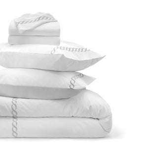 Catena Embroidered Percale Bedding Bundle Silver|California King