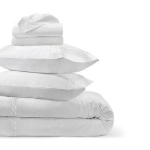 Catena Embroidered Percale Bedding Bundle White|California King