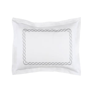 Catena Embroidered Percale Shams Silver|1 Boudoir Sham