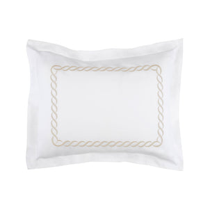 Catena Embroidered Percale Shams Taupe|1 Boudoir Sham