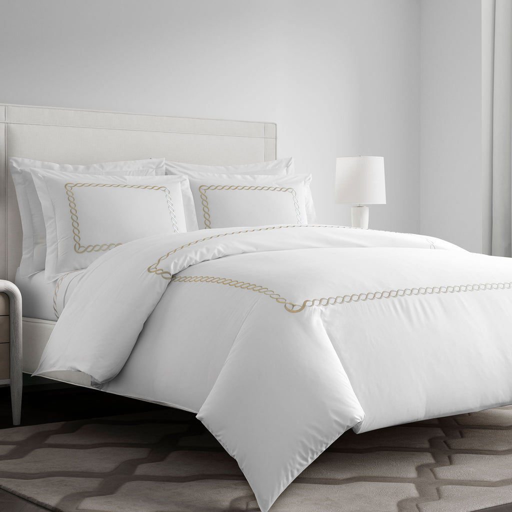 Catena Embroidered Percale Duvet