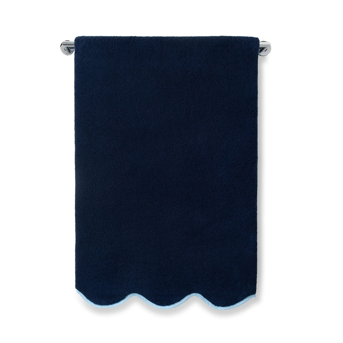 Kassatex Chairish Towels at Air Supply White / Navy / Bath Towel