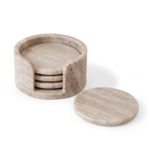 Duro Coasters, Set of 4 Beige Marble