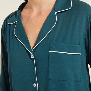 Eberjey Gisele Long PJ Set Evergreen / Bone