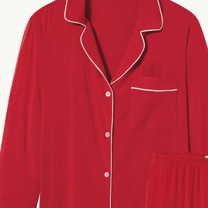 Eberjey Gisele Long PJ Set Haute Red / Bone|customizer