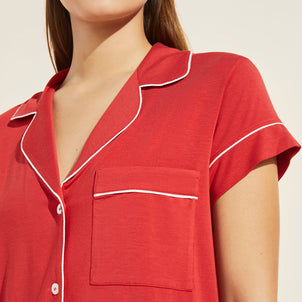 Eberjey Gisele Short PJ Set Haute Red / Bone