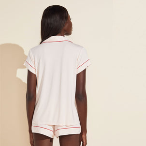 Eberjey Gisele Short PJ Set Pearl Blush / Haute Red