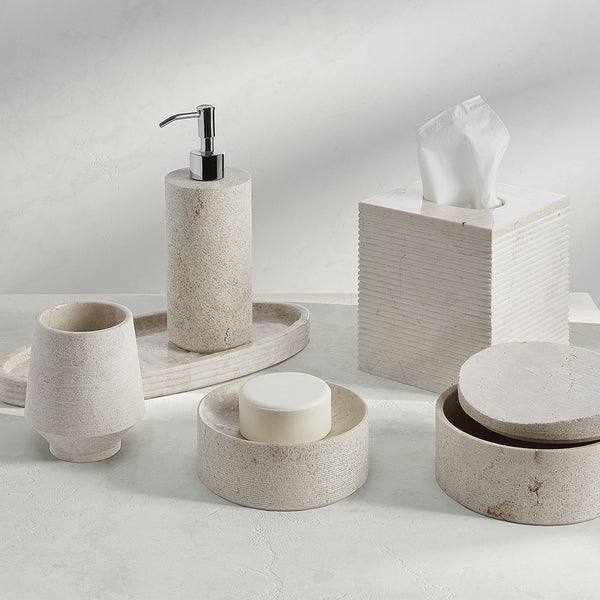 Limestone Bath Tissue Holder, Kassatex