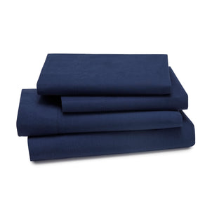 Lorimer Washed Percale Sheet Set Navy|King