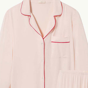 Eberjey Gisele Long PJ Set Pearl Blush / Haute Red|customizer