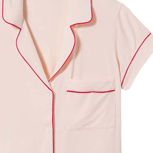 Eberjey Gisele Short PJ Set Pearl Blush / Haute Red|customizer