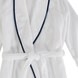 Turkish Cotton Piped Robe Navy|customizer