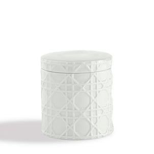 Rattan Bath Accessories White|Cotton Jar