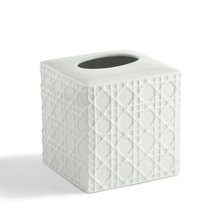 Rattan Bath Accessories White|Tissue Holder