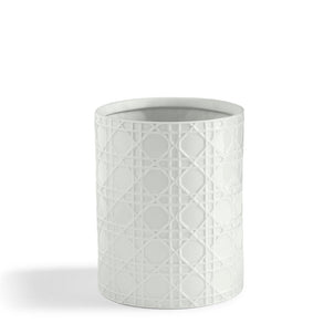 Rattan Bath Accessories White|Waste Basket