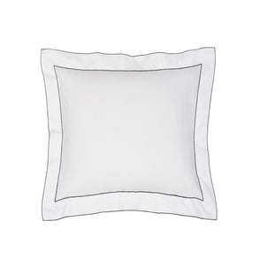 Salerno Embroidered Percale Shams Grey|2 Euro Shams