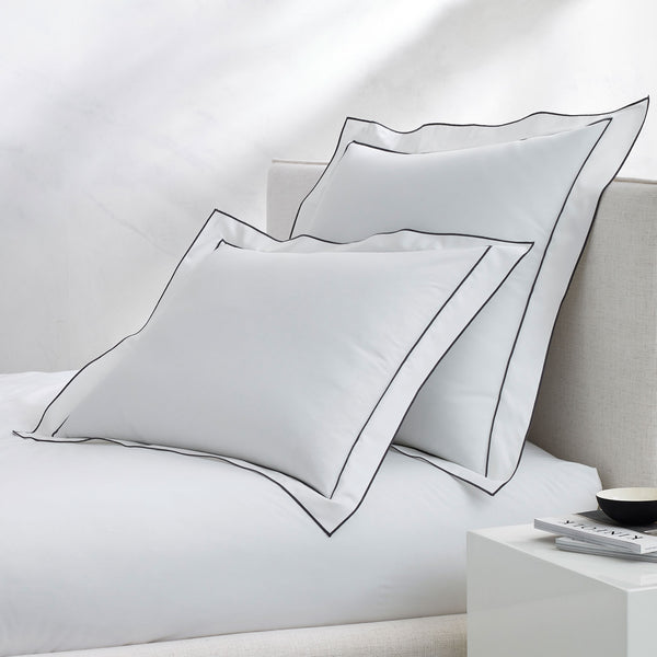 Kassatex Salerno Embroidered Percale Shams - Standard Set of 2