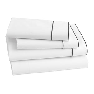 Salerno Embroidered Percale Sheet Set Grey|California King