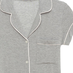 Eberjey Gisele Short PJ Set Heather Grey / Sorbet Pink|customizer