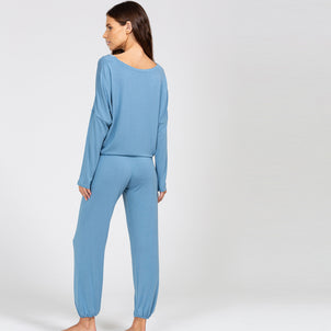 Eberjey Gisele Modal Slouchy Set Blue Shadow / Blush