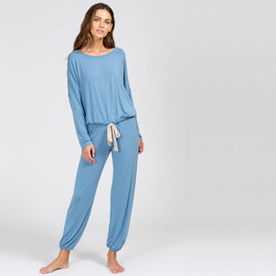 Eberjey Gisele Modal Slouchy Set Blue Shadow / Blush