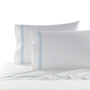 Strada Embroidered Percale Pillowcase Set of 2 Blue (Strada)